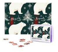 Personalized Wooden Puzzle 300 Pieces Jigsaw Puzzles for Adults Christmas Polar Bear Family Reunion Puzzle Gift for Birthday Christmas