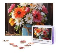 Personalized Wooden Puzzle 300 Pieces Jigsaw Puzzles for Adults Farm Fresh Flowers Spring Family Reunion Puzzle Gift for Birthday Christmas