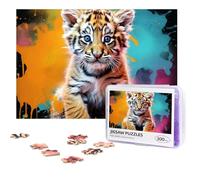 Personalized Wooden Puzzle 300 Pieces Jigsaw Puzzles for Adults Little Tiger Family Reunion Puzzle Gift for Birthday Christmas