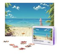 Personalized Wooden Puzzle 300 Pieces Jigsaw Puzzles for Adults Summer Beach Family Reunion Puzzle Gift for Birthday Christmas