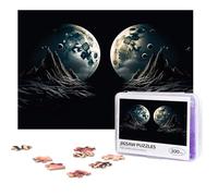 Personalized Wooden Puzzle 300 Pieces Jigsaw Puzzles for Adults Two Moons Family Reunion Puzzle Gift for Birthday Christmas