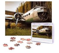 Personalized Wooden Puzzle 500 Pieces Jigsaw Puzzles for Adults Abandoned Plane Family Reunion Puzzle Gift for Birthday Christmas