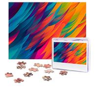 Personalized Wooden Puzzle 500 Pieces Jigsaw Puzzles for Adults Abstract colors pattern Family Reunion Puzzle Gift for Birthday Christmas