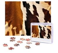 Personalized Wooden Puzzle 500 Pieces Jigsaw Puzzles for Adults Abstract Cow Skin Family Reunion Puzzle Gift for Birthday Christmas