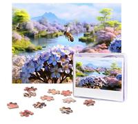 Personalized Wooden Puzzle 500 Pieces Jigsaw Puzzles for Adults Beautiful spring scene Family Reunion Puzzle Gift for Birthday Christmas