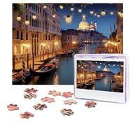 Personalized Wooden Puzzle 500 Pieces Jigsaw Puzzles for Adults beautiful venice at night Family Reunion Puzzle Gift for Birthday Christmas