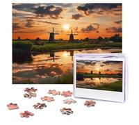 Personalized Wooden Puzzle 500 Pieces Jigsaw Puzzles for Adults Beautiful view of the Netherlands Family Reunion Puzzle Gift for Birthday Christmas