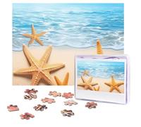 Personalized Wooden Puzzle 500 Pieces Jigsaw Puzzles for Adults Maritime Summer Starfish Family Reunion Puzzle Gift for Birthday Christmas