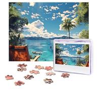 Personalized Wooden Puzzle 500 Pieces Jigsaw Puzzles for Adults Summer Family Reunion Puzzle Gift for Birthday Christmas