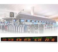 Personalized World Time LED Wall Clock with Automatic Calibration and Large Digital Display for Hotels, Enterprises, and Airports