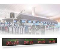 Personalized World Time LED Wall Clock with Automatic Calibration and Large Digital Display for Hotels, Enterprises, and Airports