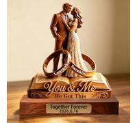 Personalized You and Me We Got This Couple Wooden Plaque, Custom Names Together Forever Wood Sign, Valentine's Day Engagement Anniversary Wedding Gifts for Him Her, Romantic Home Decor