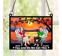 Personalized You and Me We Got This Suncatcher Custom Couple Beach Chair Window Hanging You and Me Suncatcher Ornament Christmas Anniversary Wedding Housewarming Gifts for Her Him