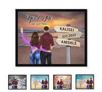 Personalized You and Me We Got This Vintage Street Canvas Print Custom Name Portrait Crossroads Street Sign for Couples Vintage Street Sign Wedding Street Canvas Poster Couple Gifts for Birthday