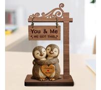 Personalized You and Me We Got This Wooden Plaque Custom 2D Flat Animal Couple Plaque with Name Animal Themed Wood Sign Couple Gift for Husband Wife Grandparent Valentines Anniversary,04