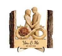 Personalized You & Me We Got This Infinity Valentines Couple Wooden Sign Plaque Desk Figurines, Custom Valentines Day Couple Wood Plaque Figurines Gifts for Him Her Boyfriend Girlfriend Wife Husband