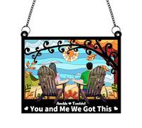Personalized You & Me We Got This Suncatcher,Custom Window Hanging Ornament,Anniversary Housewarming Birthday Couples Gifts for for Him,Her,Wife,Girlfriend,Husband