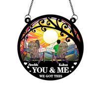 Personalized You & Me We Got This Suncatcher,Custom Window Hanging Ornament,Anniversary Housewarming Birthday Couples Gifts for for Him,Her,Wife,Girlfriend,Husband