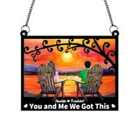 Personalized You & Me We Got This Suncatcher,Custom Window Hanging Ornament,Anniversary Housewarming Birthday Couples Gifts for for Him,Her,Wife,Girlfriend,Husband