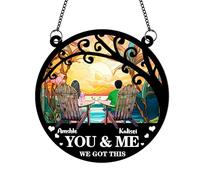 Personalized You & Me We Got This Suncatcher,Custom Window Hanging Ornament,Anniversary Housewarming Birthday Couples Gifts for for Him,Her,Wife,Girlfriend,Husband