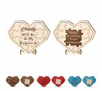 Personalized You Mean the World to Me My Heart Belongs to You Puzzle Will You be My Girlfriend Heart Sign with Freestand Christmas Anniversary Birthday Valentine's Day Home Decor Gift for Lover Wife