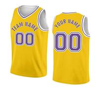 Personalized Your Own Basketball Jersey Sports Shirt Printed Custom Team Name Number Logo for Men Youth Yellow