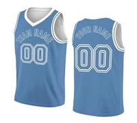 Personalized Your Own Basketball Jersey Sports Shirt Printed Custom Team Name Number Logo for Men Youth Light Blue