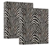 Personalized Zebra Stripes Black Classic 3 Ring Binders 1.5 Inch Hold 200 Sheets Folders Notebook Round Ring Planner Binder, 12.4x10.63x2.36inch, 1 Pack