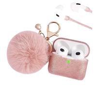 PERSONALLY YOURZ AirPod 3 Case Designer Airpods 3rd Generation Case With Fluffy Pompom 【Support Wireless Charging】Offer maximum Protection Light Weight Premium Grade Silicone - (Rose Gold)