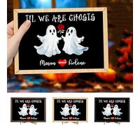 Personalzied Couple Name Halloween Sign Til We Are Ghosts Plaque Boo Wedding Decor Sign Ghost Couple Frame Gothic Halloween Couples Sign Spooky Farmhouse Home Decoration Gift for Women Men Couple