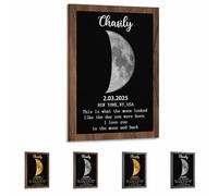 Personalzied Moon Phase Canvas Frame This is What the Moon Looked Like the Day You Were Born Lunar Print Art Frame Custom Newborn Moon Phase Wall Art Decor for New Mom Moon Phase Canvas Poster