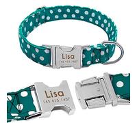 Personazlied Dog Collar ,Customized Pet Nylon Anti-lost Nameplate Tags , Free Engraved For Small Medium Large Dog(3,4)