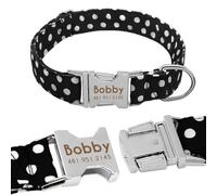 Personazlied Dog Collar ,Customized Pet Nylon Anti-lost Nameplate Tags , Free Engraved For Small Medium Large Dog(2,1)