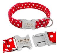 Personazlied Dog Collar ,Customized Pet Nylon Anti-lost Nameplate Tags , Free Engraved For Small Medium Large Dog(1,2)