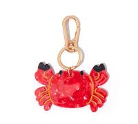 PERSONFUN Red Crab Keyring Bag Charm with Gold Accents, Lobster Clasp for Handbags & Rucksacks, 8x4.5cm