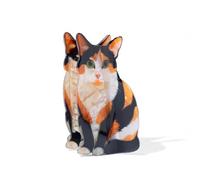 PERSONFUN Sitting Calico Cat Hair Claw Clip, Orange White & Black Kitten Design, Metal Spring with Shark Tooth Grip, Non-Slip Hair Claw for Women & Cat Lovers