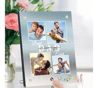 Personlised Music Picture Frame Spotify Plaque That Plays Song,Custom Father's Day Photo Gifts with Music for Dad From Kids,Best Dad Ever Gifts, Anniversary Birthday Gifts From Daughter Son