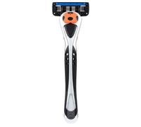 Personna Men's 5 Blade Razor with Bulk Pack of 12 Replacement Razor Cartridges and Shaving Razor Handle (Silver)