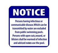 Persons With Infectious Disease Wound Cut Prohibited In Pool Plaques And Signs Outdoor Funny Metal Sign 12X12 inch