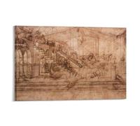 Perspectival Study of The Adoration of The Magi by Leonardo_Da_Vinci Posters Art Poster Canvas Painting Decor Wall Print Photo Home Modern Decorative Posters 12x18inch(30x45cm)
