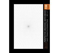 Perspective Drawing Sketchbook: 1-Point Perspective Grid Graph Paper for Beginners and Advanced Users 8.5" x 11"