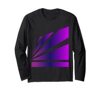 Perspective Gradient Violet Pink Optical Stripes Long Sleeve T-Shirt