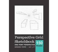 Perspective Grid Sketchbook: One Point Perspective Drawing Gridded paper 8.5” x 11”