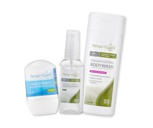 Perspi-Guard 3-Step Anti Sweat Bundle, Neroli Scented Body Wash 200ml, 48-hour Roll On Deodorant & Antiperspirant, Strong Antiperspirant Spray 50ml