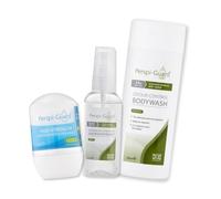 Perspi-Guard 3-Step Treatment Pack, Odour Control Body Wash, Max Strength Antiperspirant Spray and Strong Roll On Deodorant for Men and Women, 3-Pack