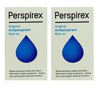 PERSPIREX Antiperspirant Roll-On 2x25ml, Unique Patented, Long Lasting, Unperfumed, For Problem Wetness and Odour, 2 Pieces