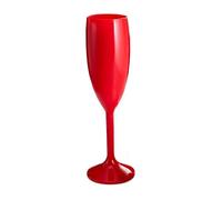 Persy Party Plastic Champagne Flutes 10 Pack - Unbreakable Wine Glasses with Long Stem - UK Based Coloured Champagne Flutes Prosecco Glasses - Gifts for Christmas, Wedding & Birthday - Red