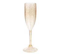 Persy Party Plastic Champagne Flutes 20 Pack - Unbreakable Wine Glasses with Long Stem - UK Based Coloured Champagne Flutes Prosecco Glasses - Gifts for Christmas, Wedding & Birthday - Glitter Gold