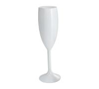 Persy Party Plastic Champagne Flutes 5 Pack - Unbreakable Wine Glasses with Long Stem - UK Based Coloured Champagne Flutes Prosecco Glasses - Gifts for Christmas, Wedding & Birthday - White