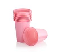 Persy Party Reusable Beer Pong Cups for Party (25 Pack) - Colourful Easy Grip 16oz Plastic Cups - BPA-Free & Shatterproof Plastic Drinking Cups for Beer, Cocktail, Soda & Cold Drinks - Pastel Pink